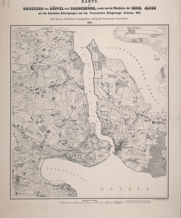 Ein detailliertes altes Stadtplan von Karte, Deutschland, der Straßen, Gebäude und Sehenswürdigkeiten zeigt, mit begleitendem Text, der Informationen über die Bevölkerung, Straßen und Sehenswürdigkeiten liefert.