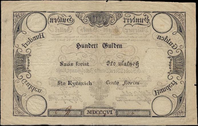 Deutscher 100-Pfennig-Banknote mit einem Mann auf schwarzem Hintergrund