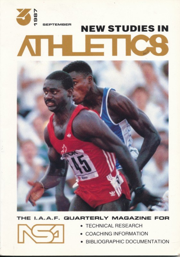 Titelbild von "Neue Studien im Leichtathletik September 1987" mit zwei Personen auf dem Cover.