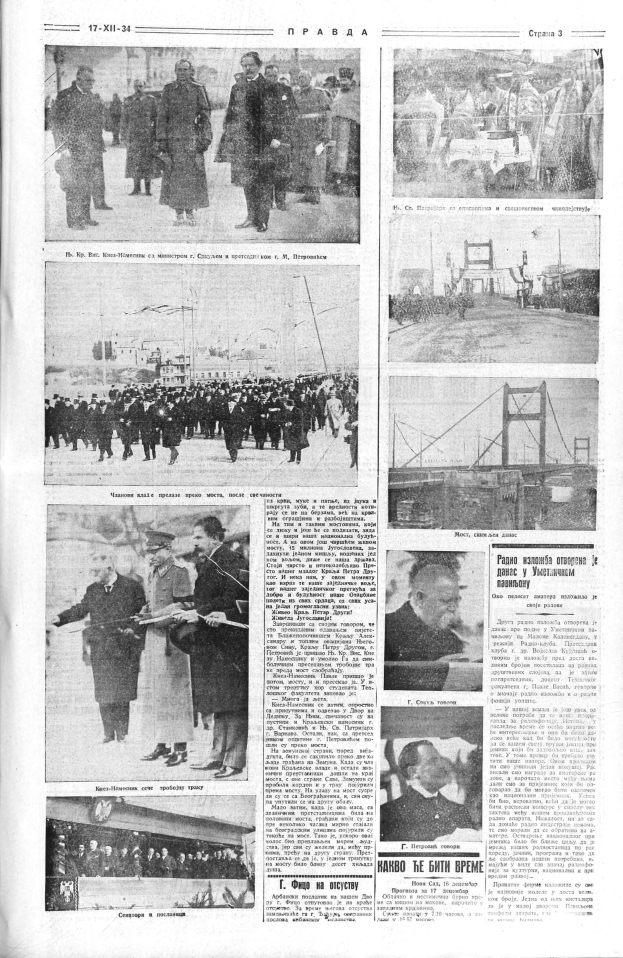 Eine offene Zeitung mit einer Seite voller Text und verschiedenen Fotos von Menschen unterschiedlichen Alters und Geschlechts.