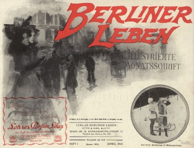 Altes Buch mit dem Titel "Berliner Leben" und einem Foto von Menschen in traditioneller deutscher Kleidung auf dem Cover.